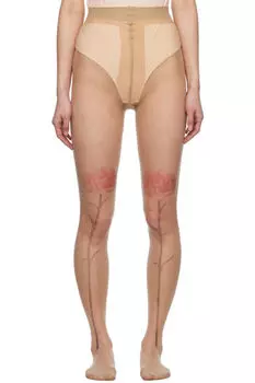 Бежевые прозрачные колготки Carnation Simone Rocha