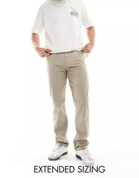 Бежевые прямые чиносы ASOS DESIGN