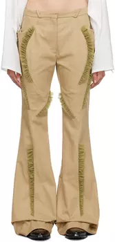 Бежевые расклешенные брюки Kiko Kostadinov
