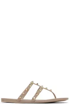 Бежевые сандалии Rockstud Valentino Garavani
