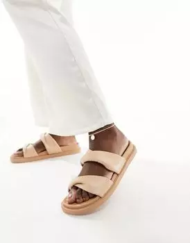Бежевые сандалии с ремешками London Rebel