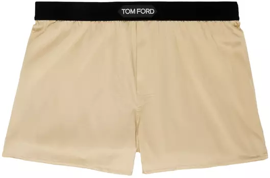 Бежевые шелковые боксеры TOM FORD