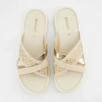 Бежевые шлепанцы с логотипом Bagatt