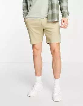 Бежевые шорты-чинос скинни ASOS DESIGN