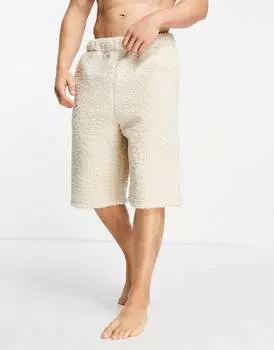 Бежевые шорты для отдыха ASOS DESIGN lounge