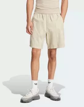 Бежевые шорты из окрашенной ткани adidas Trefoil Essentials+ adidas Originals
