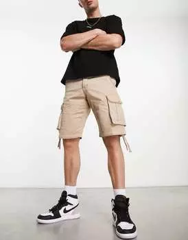 Бежевые шорты карго Jack & Jones Intelligence