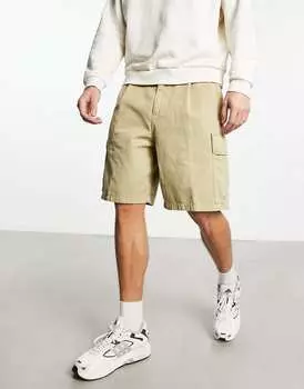 Бежевые шорты карго свободного покроя Carhartt WIP Cole, окрашенные в готовом виде