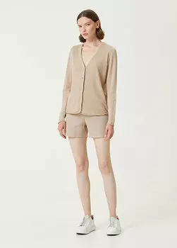 Бежевые шорты на шнуровке на талии Tru