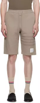 Бежевые шорты с 4 полосками Thom Browne