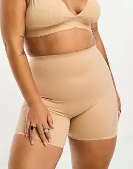 Бежевые шорты с сеткой средней длины ASOS DESIGN Curve Contouring