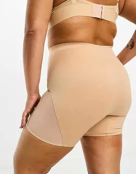 Бежевые шорты с сеткой средней длины ASOS DESIGN Curve Contouring