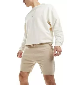 Бежевые шорты скинни ASOS DESIGN