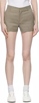 Бежевые шорты со складками AMI Alexandre Mattiussi