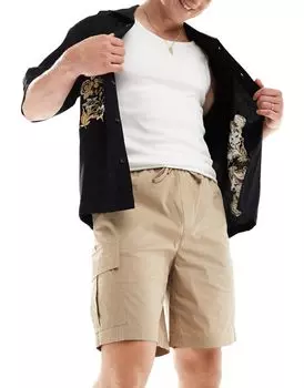 Бежевые шорты свободного кроя в стиле карго Selected Homme