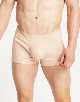 Бежевые шорты в рубчик ASOS DESIGN