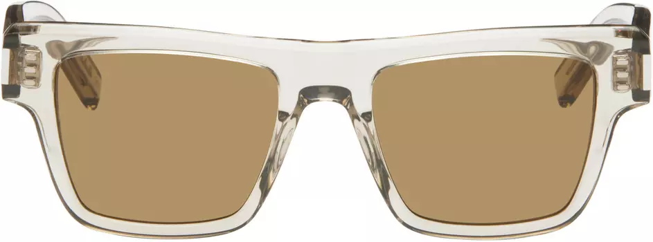 Бежевые солнцезащитные очки SL 469 Saint Laurent, бежевый/бежевый/коричневый