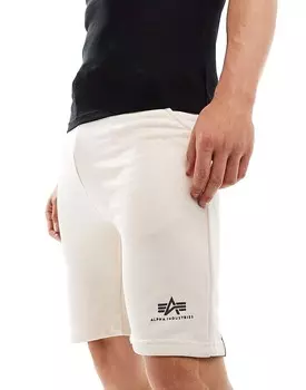 Бежевые спортивные шорты с логотипом Alpha Industries