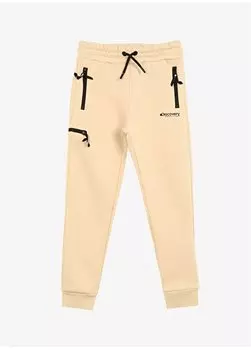 Бежевые спортивные штаны для мальчиков с эластичной резинкой D3WB-EA12 Discovery Expedition, бежевый