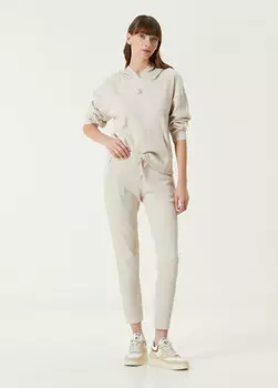 Бежевые спортивные штаны вафельного цвета Bassigue