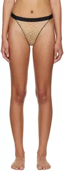 Бежевые стринги La Greca Versace Underwear