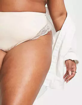 Бежевые стринги средней жесткости ASOS DESIGN Curve Contouring