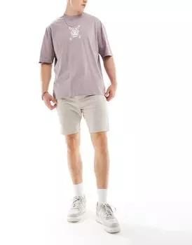 Бежевые трикотажные шорты Jack & Jones