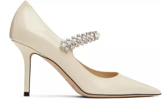 Бежевые туфли Bing Pump 85 на каблуках Jimmy Choo