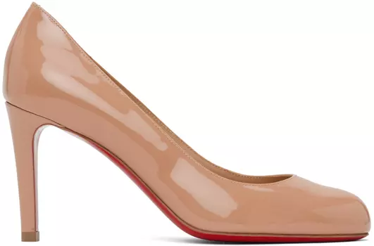 Бежевые туфли-лодочки на каблуке Christian Louboutin