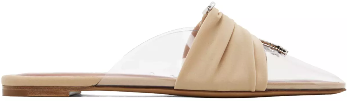 Бежевые туфли-мюли с острым носком Nensi Dojaka