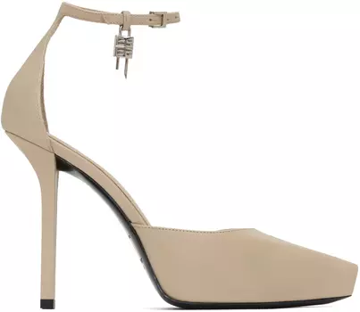 Бежевые туфли на платформе с логотипом G Lock Givenchy