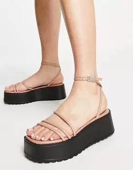 Бежевые туфли на платформе с ремешками ASOS DESIGN Talla