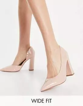 Бежевые туфли на широком каблуке Waiter d'orsay ASOS DESIGN