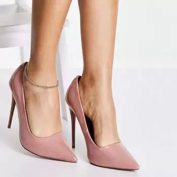 Бежевые туфли на шпильке ASOS DESIGN Wide Fit Passion (Размер 36 RU)