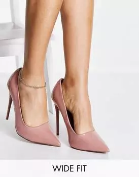 Бежевые туфли на шпильке ASOS DESIGN Wide Fit Passion