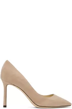 Бежевые туфли Romy 85 на каблуках Jimmy Choo