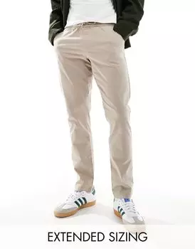 Бежевые узкие брюки без застежки ASOS DESIGN