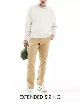 Бежевые узкие брюки чиносы ASOS DESIGN
