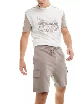 Бежевые узкие шорты карго ASOS DESIGN