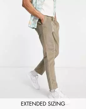Бежевые узкие вельветовые брюки ASOS DESIGN