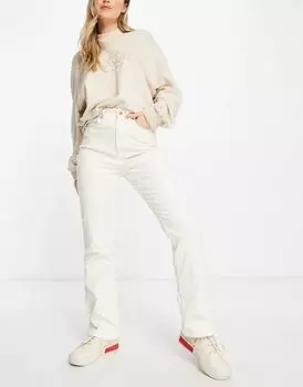 Бежевые вельветовые брюки-клеш Monki