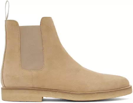 Бежевые замшевые ботинки челси Common Projects