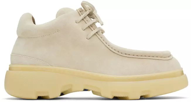 Бежевые замшевые дерби средней длины Burberry