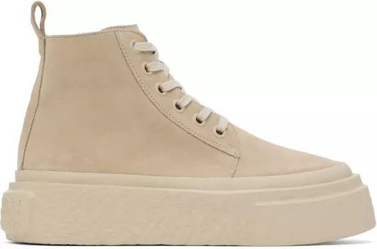 Бежевые замшевые кроссовки MM6 Maison Margiela