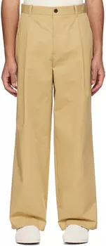 Бежевые заправленные брюки Solid Homme