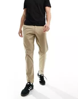 Бежевые зауженные брюки чиносы Jack & Jones