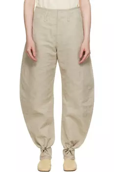 Бежевые зауженные брюки LEMAIRE