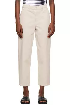 Бежевые зауженные брюки Sunspel