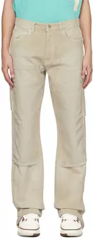 Бежевые жаккардовые джинсы AMIRI