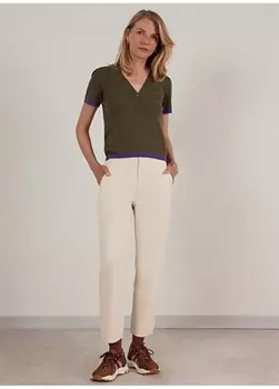 Бежевые женские брюки свободного покроя с нормальной талией Yargc